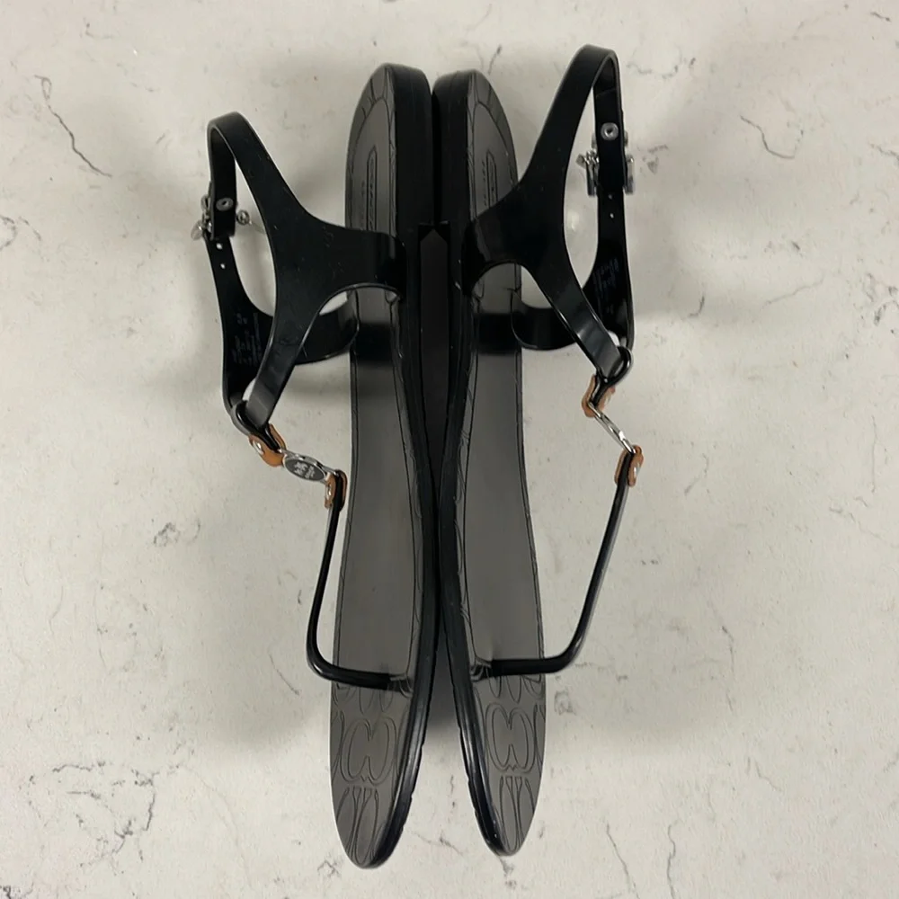 Coach Piccadilly Jelly Sandal, Black Size 10, Worn Once - Picture 10 of 16